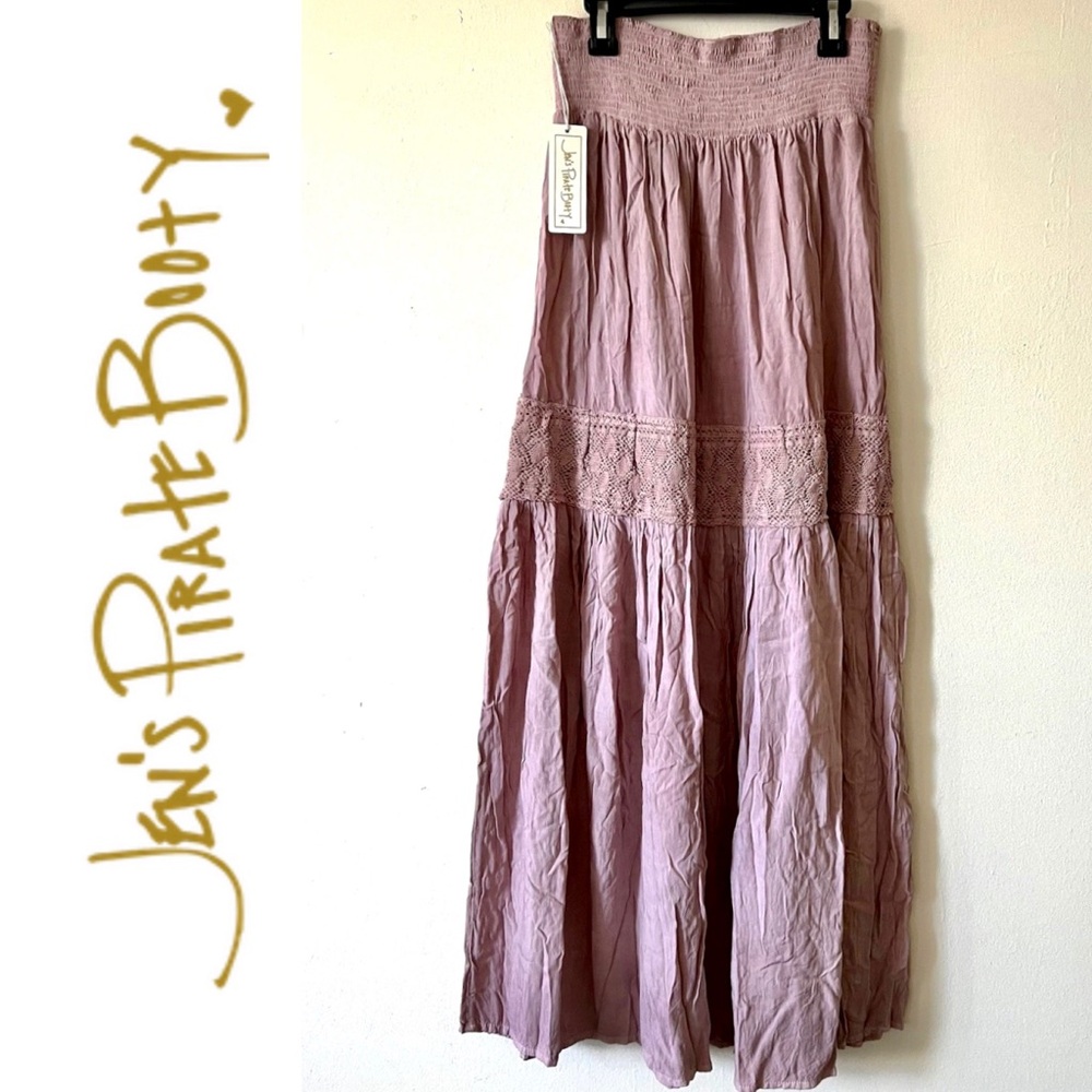 NWT Jen’s Pirate Booty mauve maxi skirt sz XS